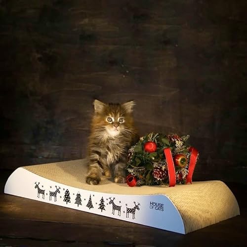 House of Cats - Kratzbaum für Katzen - Katzenkratzbaum - Katzenkratzbaum für Spiel und Entspannung der Katze - langlebige und robuste Materialien - Welle - Weihnachten 1-55x27x7,5cm House of Cats - Kratzbaum für Katzen - Katzenkratzbaum - Katzenkratzbaum für Spiel und Entspannung der Katze - langlebige und robuste Materialien - Welle - Weihnachten 1-55x27x7,5cm von House of Cats
