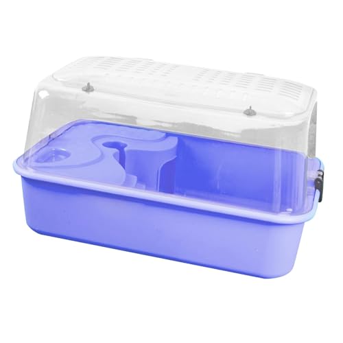 Hamsterkäfig, ausgehende Transportbox zum Schlafen mit Wasserflasche, Laufrad, Hamster-Habitat, Kleintierkäfig für Mäuse, Zuckergleiter, Lila von HouseVibe