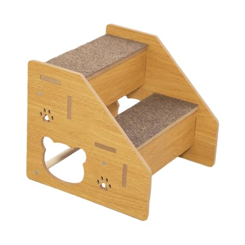 Haustierrampe für kleine Hunde und Katzen, Holztreppe mit rutschfestem Teppich, einfache Montage, tragbare Stufen für Möbel, Bett, Sofa, Zugang, 2 Stufen von HouseVibe