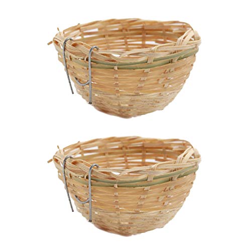 HouseVibe Bambus-Kanariennest, Finkenzucht, Nistkäfig, Spielzeug mit Metallhaken, 10 x 6 cm, 2 Stück HouseVibe Bambus-Kanariennest, Finkenzucht, Nistkäfig, Spielzeug mit Metallhaken, 10 x 6 cm, 2 Stück von HouseVibe
