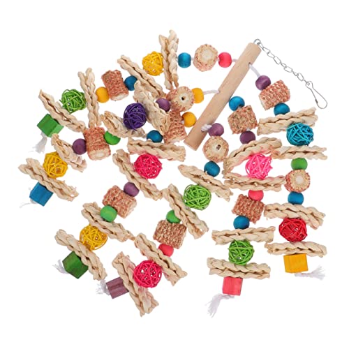 HouseVibe Hängendes Vogelspielzeug für Sittiche, Kauspielzeug mit beweglichem Haken, 35 cm, mehrfarbiges Holz HouseVibe Hängendes Vogelspielzeug für Sittiche, Kauspielzeug mit beweglichem Haken, 35 cm, mehrfarbiges Holz von HouseVibe