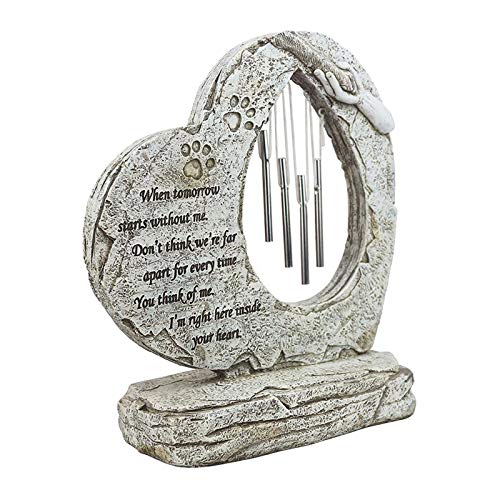 HouseVibe Herzförmiger Gedenkstein für Haustiere mit Windspiel, für den Außenbereich, für Hunde, Katzen, Grabstein, Grabstein, Garten, Denkmal, Haustierverlust, Geschenk HouseVibe Herzförmiger Gedenkstein für Haustiere mit Windspiel, für den Außenbereich, für Hunde, Katzen, Grabstein, Grabstein, Garten, Denkmal, Haustierverlust, Geschenk von HouseVibe