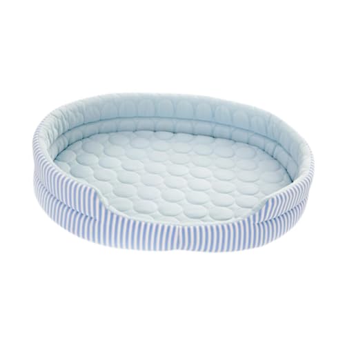 HouseVibe Ice Silk Kühlbett für Katzen und Hunde, alle Jahreszeiten, Haustier-Schlafnest mit Schwammfüllung, 68 x 55 x 12 cm, Blau von HouseVibe