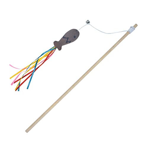 HouseVibe Interaktives Katzenspielzeug mit Band-Teaser und Glocke, 39 cm großer Holzstab, Spielzeug für Katzen und Kätzchen, mit Katzenminze angereichertes Spielzeug, Kaffee HouseVibe Interaktives Katzenspielzeug mit Band-Teaser und Glocke, 39 cm großer Holzstab, Spielzeug für Katzen und Kätzchen, mit Katzenminze angereichertes Spielzeug, Kaffee von HouseVibe