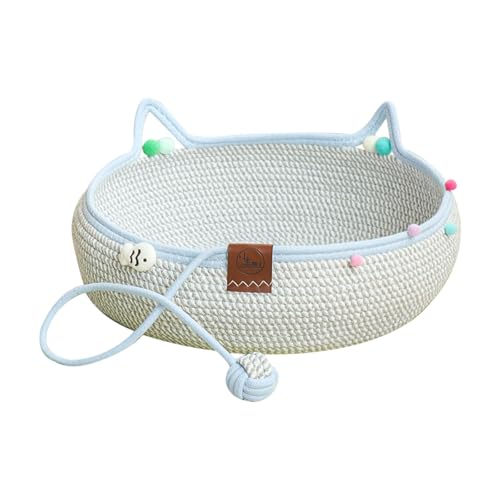 HouseVibe Katzenbett aus Seil, gewebt, Korb, Haustierbett, verschleißfest, bezaubernd, schützt Möbel, Haustierbedarf, kleine Hunde, Nest, Kratzbrett, Größe S HouseVibe Katzenbett aus Seil, gewebt, Korb, Haustierbett, verschleißfest, bezaubernd, schützt Möbel, Haustierbedarf, kleine Hunde, Nest, Kratzbrett, Größe S von HouseVibe