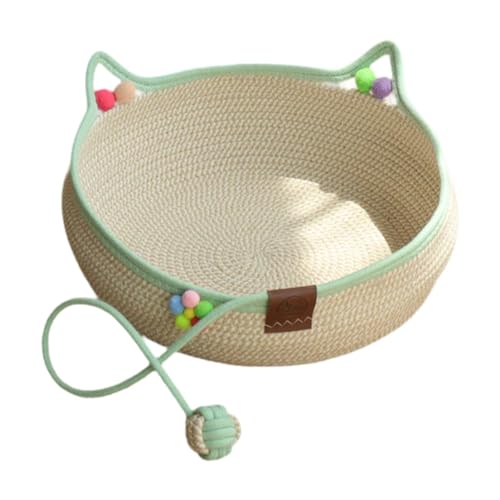 HouseVibe Katzenbettkorb mit Spielball, handgewebtes Seil, Haustier-Schlafbett, Katzenkratzer für Indoor-Katzen und Hunde, Größe M HouseVibe Katzenbettkorb mit Spielball, handgewebtes Seil, Haustier-Schlafbett, Katzenkratzer für Indoor-Katzen und Hunde, Größe M von HouseVibe