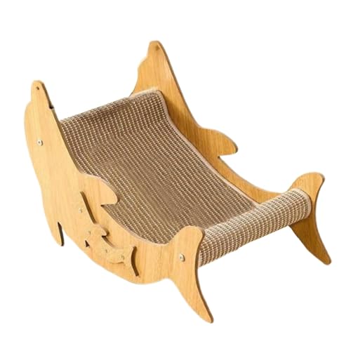 HouseVibe Katzenkratzbett mit Sisal-Kratzfläche, 60 x 32 x 30 x 30 cm, Holzliege für Indoor-Katzen zum Schutz von Möbeln von HouseVibe