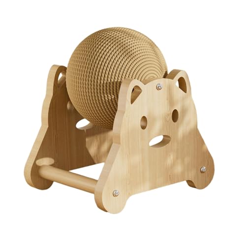 HouseVibe Kratzball mit Sisalseil, interaktives Spielzeug, Holzsockel für Indoor-Katzen, 16 x 19,7 x 20 cm HouseVibe Kratzball mit Sisalseil, interaktives Spielzeug, Holzsockel für Indoor-Katzen, 16 x 19,7 x 20 cm von HouseVibe