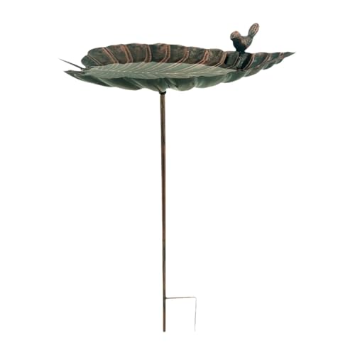 HouseVibe Vogeltränke aus Metall für den Außenbereich, Metallschale mit Gartenpfahl, Futterspender für Rasen, dekorative Hofdekoration von HouseVibe