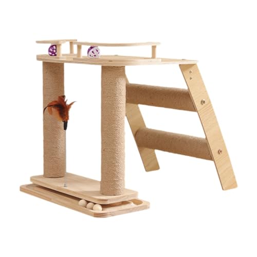 Indoor Kratzbaum mit Leiter und Trackball, Sisal Kratzbaum Spielzeug für Katzen und Kätzchen, 54.0x43.0x46.0 cm Indoor Kratzbaum mit Leiter und Trackball, Sisal Kratzbaum Spielzeug für Katzen und Kätzchen, 54.0x43.0x46.0 cm von HouseVibe