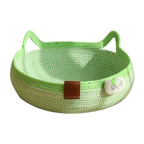 Katzenbett aus gewebtem Seil, Schlafkorb mit Spielseil, Ball, kratzbare Hauscouch für Indoor-Katzen, Größe M Katzenbett aus gewebtem Seil, Schlafkorb mit Spielseil, Ball, kratzbare Hauscouch für Indoor-Katzen, Größe M von HouseVibe