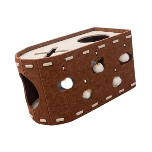 Katzenhaus Kratzmatte aus Filz, Haustiermöbel, Schutz für mehrere Katzen, 52 x 30 x 30 cm, Braun Katzenhaus Kratzmatte aus Filz, Haustiermöbel, Schutz für mehrere Katzen, 52 x 30 x 30 cm, Braun von HouseVibe