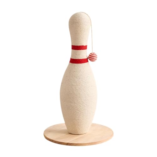 Katzenkratzbaum mit Spielzeugball, stabiler Holzsockel, Bowlingnadel-Design, Heimdekoration, 35 x 35 x 62 cm Katzenkratzbaum mit Spielzeugball, stabiler Holzsockel, Bowlingnadel-Design, Heimdekoration, 35 x 35 x 62 cm von HouseVibe