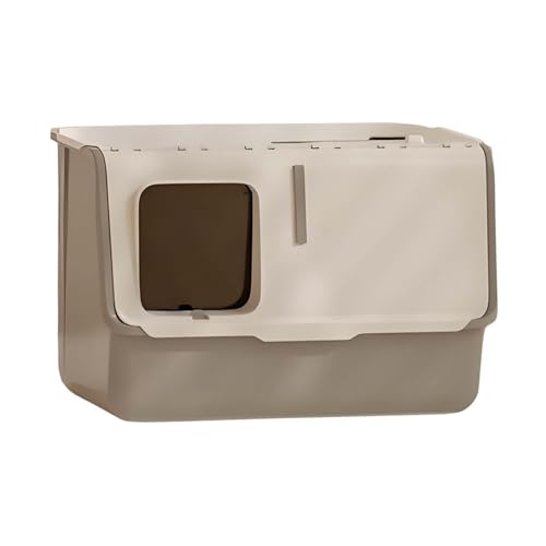 Katzentoilette mit Kapuze, stabile Bettpfanne, erhöht, Spritzschutz, vergrößerte Katzentoilette, Grau Katzentoilette mit Kapuze, stabile Bettpfanne, erhöht, Spritzschutz, vergrößerte Katzentoilette, Grau von HouseVibe