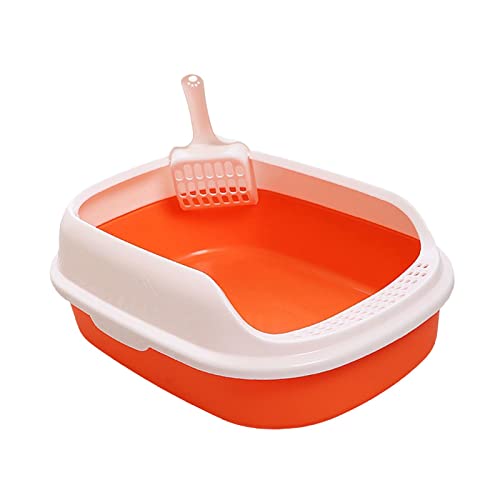 Katzentoilette mit offenem Oberteil, mit abnehmbarem Rand, leicht zu reinigen, 40 x 29 x 13,5 cm, Orange Katzentoilette mit offenem Oberteil, mit abnehmbarem Rand, leicht zu reinigen, 40 x 29 x 13,5 cm, Orange von HouseVibe