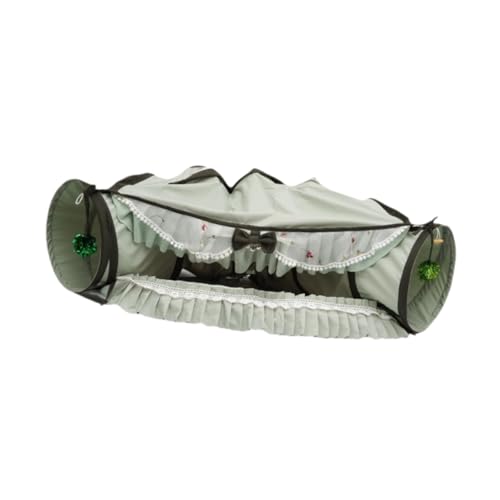 Katzentunnel und Bett-Spielzeug-Set, Aktivitätszentrum, Trainingshöhle mit abnehmbarer, waschbarer Matte für Haustiere, Frettchen, Hamster, Innenbereich, Grün Katzentunnel und Bett-Spielzeug-Set, Aktivitätszentrum, Trainingshöhle mit abnehmbarer, waschbarer Matte für Haustiere, Frettchen, Hamster, Innenbereich, Grün von HouseVibe