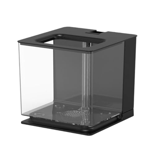 Kompaktes Betta-Aquarium-Set mit automatischem Wasserwechselsystem, 18 x 17 x 16 cm, transparenter Desktop-Tank für kleine Fische, Schildkröten, Eidechsen, Schwarz Kompaktes Betta-Aquarium-Set mit automatischem Wasserwechselsystem, 18 x 17 x 16 cm, transparenter Desktop-Tank für kleine Fische, Schildkröten, Eidechsen, Schwarz von HouseVibe