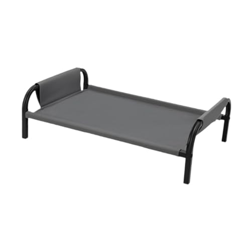 Kühlendes erhöhtes Hundebett, erhöhtes Haustierbett, atmungsaktiv, kühlendes Hundebett für kleine, mittelgroße Hunde, Katzen, für drinnen und draußen, 50 x 37 x 20 cm, Grau von HouseVibe