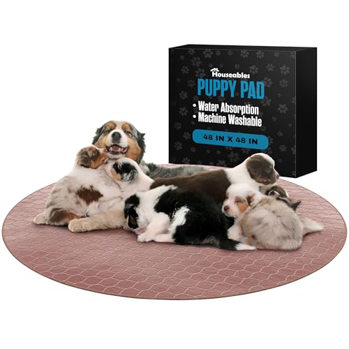 Houseables Welpenunterlage, waschbar, 121,9 x 121,9 cm, groß, braun, rund, wasserdicht, Uriniermatten, Tierbett, Haustier-Trainingsbedarf, Kiste, Laufstalleinlage, schmutzabweisende Inkontinenzlösung Houseables Welpenunterlage, waschbar, 121,9 x 121,9 cm, groß, braun, rund, wasserdicht, Uriniermatten, Tierbett, Haustier-Trainingsbedarf, Kiste, Laufstalleinlage, schmutzabweisende Inkontinenzlösung von Houseables