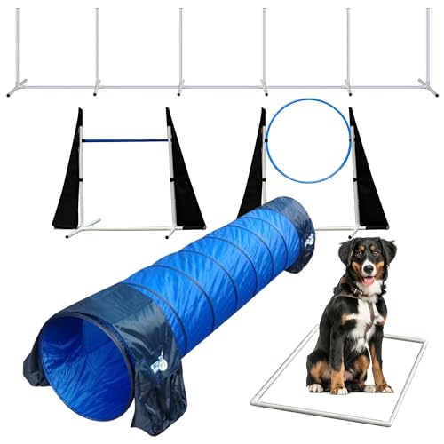 Hund Agility Ausrüstung, Hund Agility Course Hinterhof Set, Hund Hinderniskurs Hinterhof, Agility Trainingsgeräte für Hunde, Hindernislauf für Hunde, Inklusive Hundetunnel, Sprünge, Webstangen, Pause Hund Agility Ausrüstung, Hund Agility Course Hinterhof Set, Hund Hinderniskurs Hinterhof, Agility Trainingsgeräte für Hunde, Hindernislauf für Hunde, Inklusive Hundetunnel, Sprünge, Webstangen, Pause von Houseables