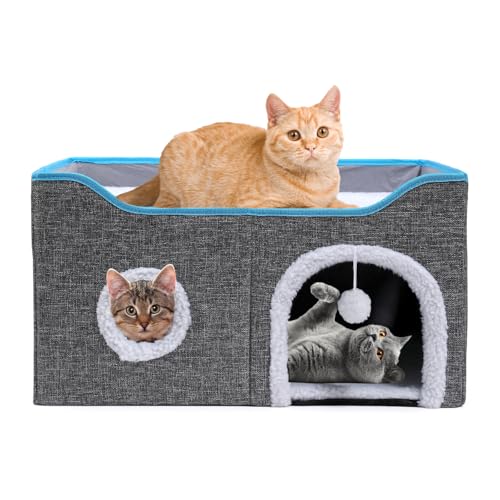 Katzenhaus Katzenhöhle Bett Kitty Haus Versteck Haustierbett Kathaus Katzenbett Kätzchen Versteck Überdachte Haustierhöhle Indoor Kitty Home Versteck Geschlossene Cubby Box Fort Cube mit Kratzer, groß Katzenhaus Katzenhöhle Bett Kitty Haus Versteck Haustierbett Kathaus Katzenbett Kätzchen Versteck Überdachte Haustierhöhle Indoor Kitty Home Versteck Geschlossene Cubby Box Fort Cube mit Kratzer, groß von Houseables