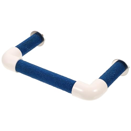 Housoutil Papagei Spielzeug Vogel Sitzstange Nymphensittich Spielzeug Sand Pfote Schleifen Stick U Form Ständer PVC 14cm Länge Käfig Zubehör von Housoutil