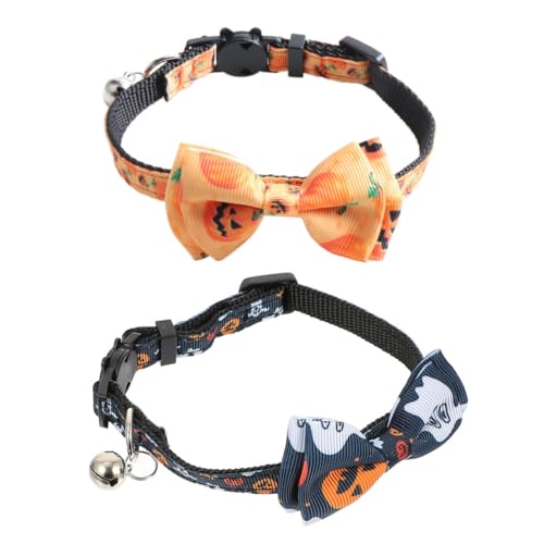 Housoutil 10 STK Katzenhalsband Kürbisdekoration Partyhalsband für Welpen Halsschmuck für Haustiere Hundehalsband Bogenkragen Halsschleife für Haustiere Halloween schmücken Seil Polyester von Housoutil