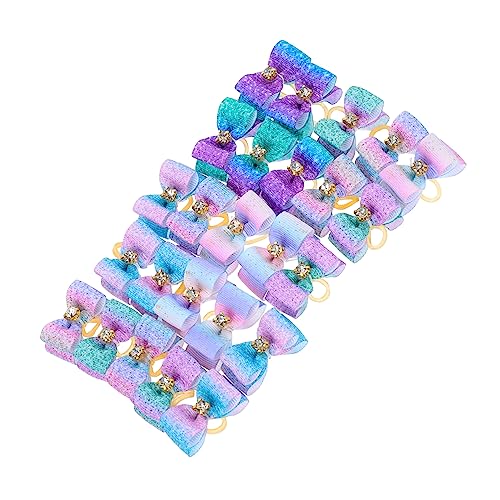 100 STK Haustierkopfblume Haargummis für Hunde Tierhaarspange Gummibänder Haarbänder Hund Gummiband Schleife dekorative Hundeschleifen Krawatte Stirnband Haustierzubehör von Housoutil