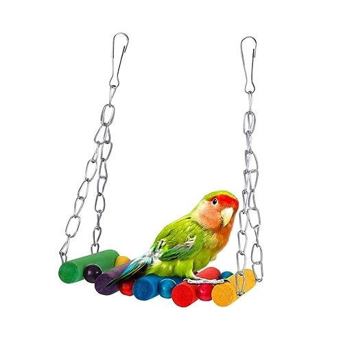 Housoutil 10 Stücke Vogel Papagei Schaukel Spielzeug Set Papagei Kauen Spielzeug für Nymphensittiche Sittiche Vögel von Housoutil