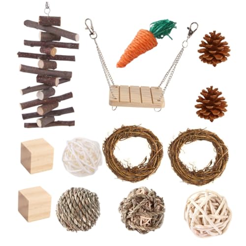 Housoutil 13stücke Kaninchen Spielzeug Teiliges Heu Kauspielzeug Für Kleintiere Zur Beschäftigung Und Zahnpflege Von Hasen Meerschweinchen Und Chinchillas Geruchsfrei Und Gesund Für von Housoutil