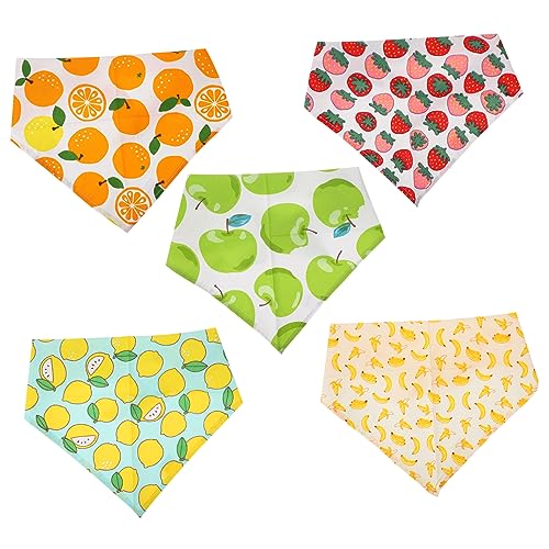 Housoutil 3sets Haustier Hund Bandana Haustier Schal Speichel Handtuch Weiches Material Obst Muster Für Stilvolle Pet 5 Stücke * 3 von Housoutil