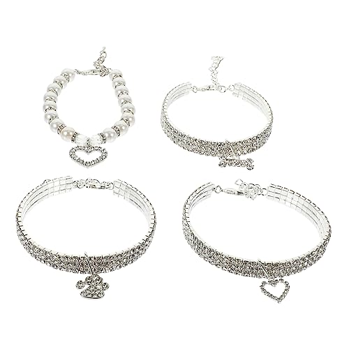 Housoutil 16 STK Haustier Katzenhalsband Welpenhalsbandglocke Haustierhalsband Aus Kristall Dekoratives Hundehalsband Schleife Katzenhalsbänder Klein Krawatte Empfindlich Strasssteine von Housoutil