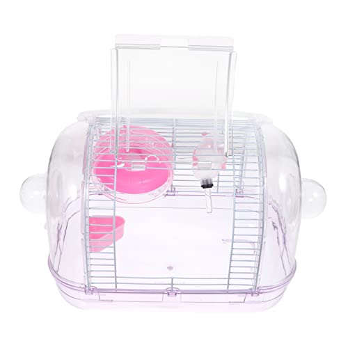 Housoutil 1stk Hamsterkäfig Aufbewahrungsbehälter Für Hamster Kleine Behälter Hamster Tragetasche Plastikbehälter Tragekäfig Für Hamster Eisen Lieferungen Rosa Haustier von Housoutil