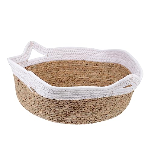 Housoutil 1stk Haustierbett Schlafnest Für Haustiere Rundes Katzenbett Gewebtes Katzenbett Haustierzubehör Katzenbett Katze Sommer Kätzchen Nest Stroh Weiß Rattanbett Housoutil 1stk Haustierbett Schlafnest Für Haustiere Rundes Katzenbett Gewebtes Katzenbett Haustierzubehör Katzenbett Katze Sommer Kätzchen Nest Stroh Weiß Rattanbett von Housoutil