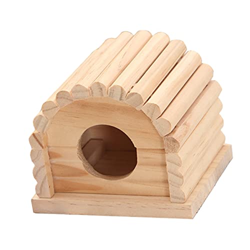 Housoutil 1Stk Hamster Villa Chalet Hamsterversteck Spielzeughamster hamsterhaus Hamster häuschen Spielzeuge Spielhaus Hamster Unterschlupf Haustier Kleine Tiere Holzhaus hölzern von Housoutil