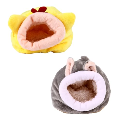 2 STK Hamsternest kuschelbett kuschelhöhle pet Bed kleines Tierbett Hamsterkäfig Haustierzubehör Hamsterbett Meerschweinchen Haustierbett Hamsterhaus Kleine Tiere kurzer Plüsch von Housoutil