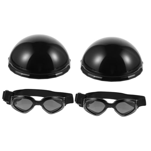 Housoutil 2 Sätze Sicherheitshelm für Haustiere Katzenhelme Hundehelm schnapsgläser Schutzhelme Sicherheitshut für Haustiere Haustier Helm Sonnenbrille Kopfbedeckung Abs von Housoutil