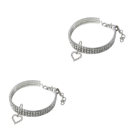 Housoutil 2 STK Weißes Halsband Haustierhalsband Hundehalsband für kleine Hunde Perlenhalsband für Katzen Perlenkette Halskette bedrucktes Halsband für Hund Halsband mit Kreis für Haustier von Housoutil