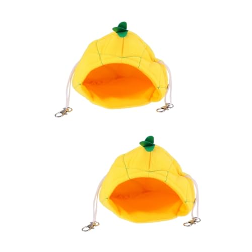 Housoutil 2 Stück Luxus-hamsterhaus Plüsch Warmes Nest Ananas-Design Gelb Sicher Und Bequem Für Haustiere von Housoutil