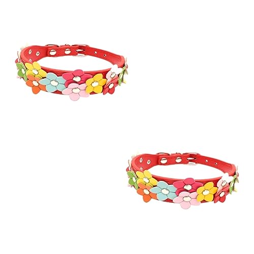 Housoutil 2stücke Verstellbares Haustierhalsband Mit Blumenmuster Rotes Pu- Für Hunde Und Welpen s Stilvolles Und Sicheres Design Mit Legierungsschnalle Housoutil 2stücke Verstellbares Haustierhalsband Mit Blumenmuster Rotes Pu- Für Hunde Und Welpen s Stilvolles Und Sicheres Design Mit Legierungsschnalle von Housoutil