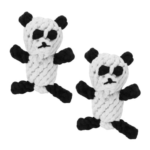 Housoutil Spielzeug Für Haustiere 2 Stück Panda Haustierspielzeug Plüsch Hund Baumwollseil Katzen Und Hunde Weiß Plüschtier von Housoutil