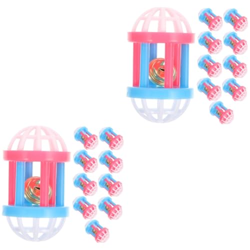 Housoutil 20 STK Haustier Frettchen Spielzeug Kleine Haustierspielzeuge Kauspielzeug Mini-Spielzeug Mini-Glocken Knisterbälle Für Katzen Kätzchen Zubehör Plastik Zylindrische Kugel Hamster von Housoutil