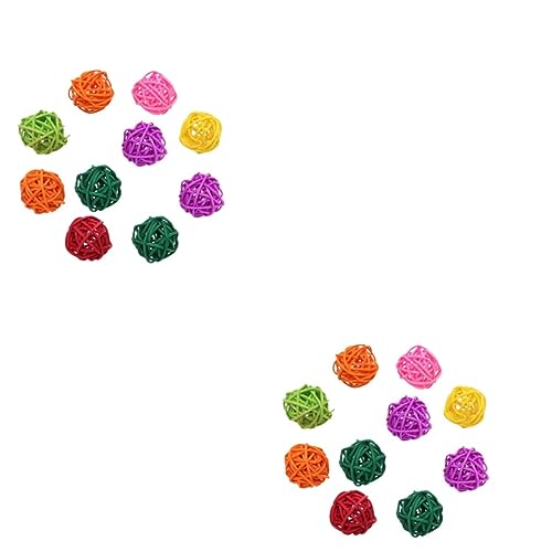 Housoutil 2sets Weidenzweig Rattan Papagei Spielzeug Vogel Kauspielzeug Kleintier Vogelkäfig Zubehör 10 Stücke * 2 von Housoutil