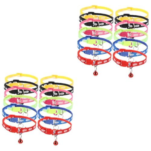 Housoutil 24 STK Haustierhalsband Katzenhalsbänder Kätzchen Katzenhalsband Im Farbenfrohen Stil Dekorative Außendekoration Welpenzubehör Welpenhalsband Bunt Pp Hausfisch Housoutil 24 STK Haustierhalsband Katzenhalsbänder Kätzchen Katzenhalsband Im Farbenfrohen Stil Dekorative Außendekoration Welpenzubehör Welpenhalsband Bunt Pp Hausfisch von Housoutil