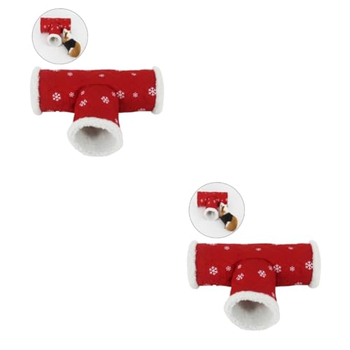 Housoutil 2 Stück Hamsterrohr Mit Einzigartigem Design Haustier-t-Kanal Sicheres Warmes Nest Für Kleintiere Rot Für Meerschweinchen/versteckbett von Housoutil