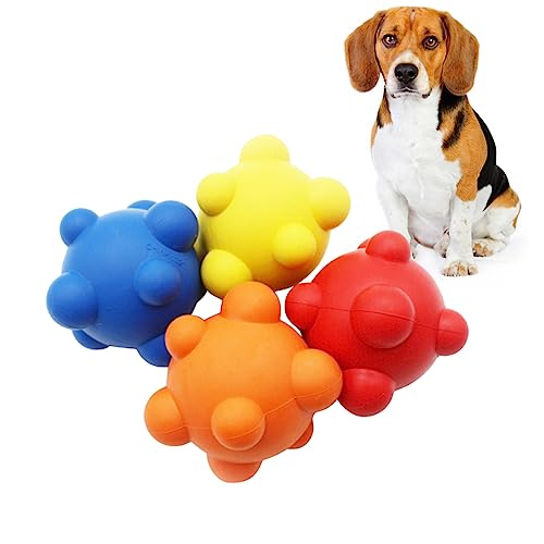 Housoutil Bissfestes Hundespielzeug Gummiball Unregelmäßiger Form Interaktives Kauspielzeug Für Hunde Bouncing Ball Zufälliger Farbe Perfekt Für Mittelgroße Hunde von Housoutil