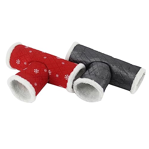Housoutil - 2-teiliges Hamsternest Mit Warmer Matte 3-Tunnel-Design Zum Spielen Und Entspannen von Housoutil