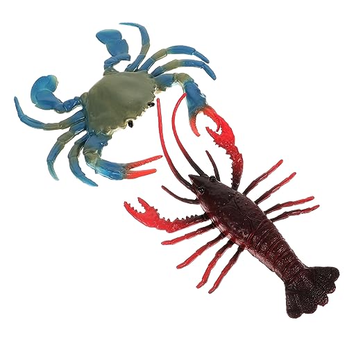 Housoutil 2St spielkrabbe zabawki stymulujące rozwój Parteimodell simulierte Simulation Krabbe Zubehör für Aquarien Krebs Lernen Bildungsgarnele Ozean schmücken Ornamente künstliche Garnelen von Housoutil