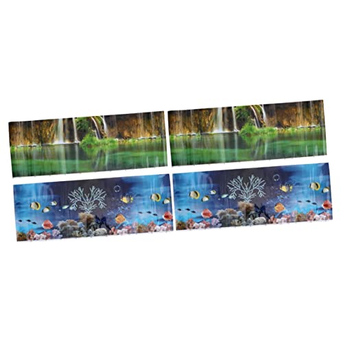 Housoutil 2St Aquarium-Hintergrund Schwarze Aufkleber Aquarium licht Wüste wandaufkleber wandsticker Wohnkultur wandtattoo Hause Wandtattoos Haushalt schmücken Dekorationen Container 3D Bild von Housoutil