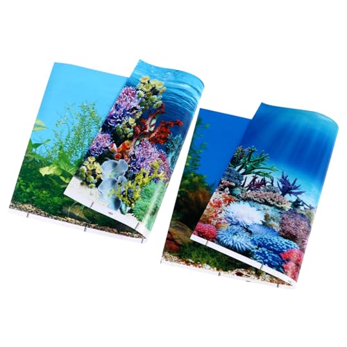 Housoutil Aquarium-Dekoration 2er-Pack Aufkleber mit Unterwasserszene Einfach Anzubringen Housoutil Aquarium-Dekoration 2er-Pack Aufkleber mit Unterwasserszene Einfach Anzubringen von Housoutil